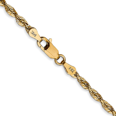 14K Ultra Diamond-cut Rope with Lobster Clasp Chain, 18 x 2.75mm