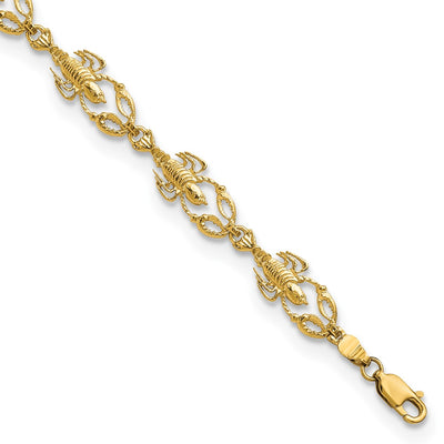 14K Textured Lobster Bracelet