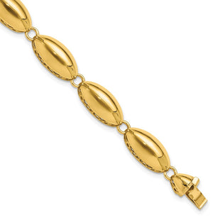 14k Polished Fancy Oval Link 7. Bracelet (Style FB2020-7.5)