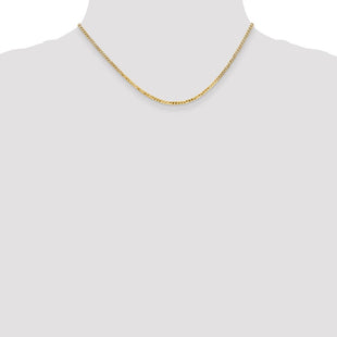 14K Flat Beveled Curb with Lobster Clasp Chain (Style FBU060-16)