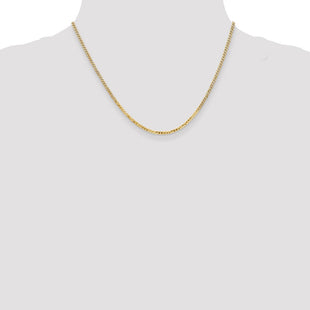 14K Flat Beveled Curb with Lobster Clasp Chain (Style FBU060-18)