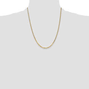 14K Flat Beveled Curb with Lobster Clasp Chain (Style FBU060-22)