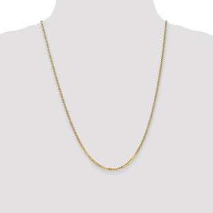 14K Flat Beveled Curb with Lobster Clasp Chain (Style FBU060-24)