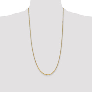 14K Flat Beveled Curb with Lobster Clasp Chain (Style FBU060-28)
