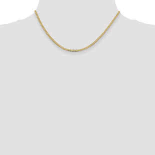 14K Flat Beveled Curb with Lobster Clasp Chain (Style FBU070-16)