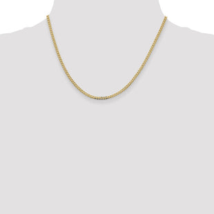 14K Flat Beveled Curb with Lobster Clasp Chain (Style FBU070-18)