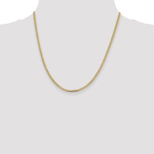 14K Flat Beveled Curb with Lobster Clasp Chain (Style FBU070-20)