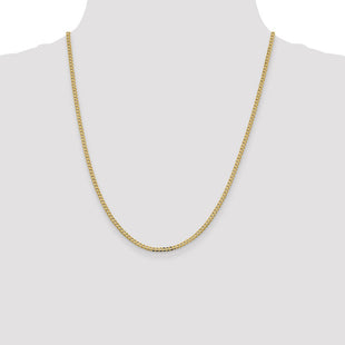 14K Flat Beveled Curb with Lobster Clasp Chain (Style FBU070-22)