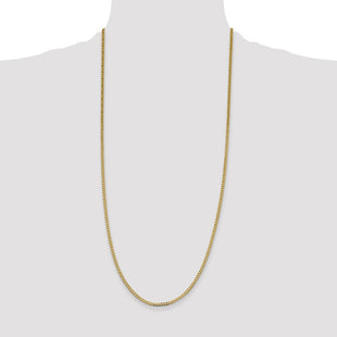 14K Flat Beveled Curb with Lobster Clasp Chain (Style FBU070-30)