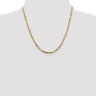 14K Flat Beveled Curb with Lobster Clasp Chain (Style FBU080-20)