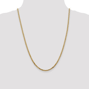 14K Flat Beveled Curb with Lobster Clasp Chain (Style FBU080-24)