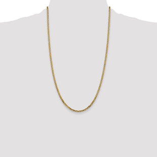14K Flat Beveled Curb with Lobster Clasp Chain (Style FBU080-26)