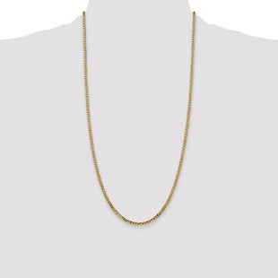 14K Flat Beveled Curb with Lobster Clasp Chain (Style FBU080-28)