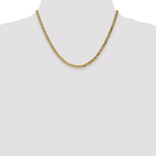 14K Flat Beveled Curb with Lobster Clasp Chain (Style FBU100-18)
