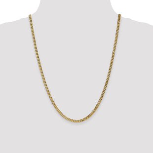 14K Flat Beveled Curb with Lobster Clasp Chain (Style FBU100-24)