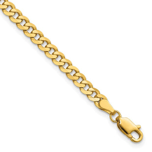 14K Flat Beveled Curb with Lobster Clasp Bracelet (Style FBU100-7)
