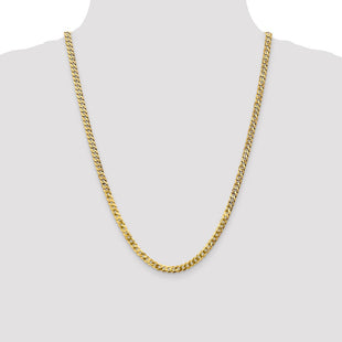 14K Flat Beveled Curb with Lobster Clasp Chain (Style FBU120-24)