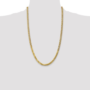 14K Flat Beveled Curb with Lobster Clasp Chain (Style FBU120-26)