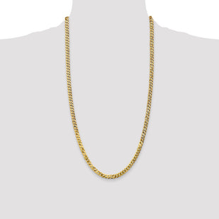 14K Flat Beveled Curb with Lobster Clasp Chain (Style FBU120-28)