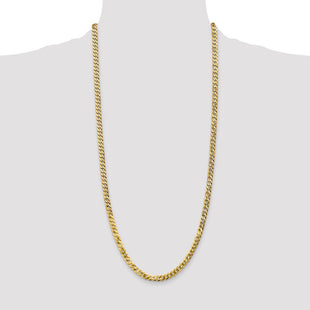 14K Flat Beveled Curb with Lobster Clasp Chain (Style FBU120-30)