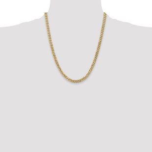 14K Flat Beveled Curb with Lobster Clasp Chain (Style FBU140-22)