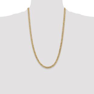 14K Flat Beveled Curb with Lobster Clasp Chain (Style FBU140-26)