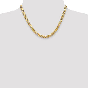 14K Flat Beveled Curb with Lobster Clasp Chain (Style FBU160-18)