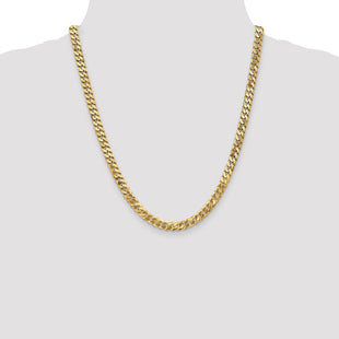 14K Flat Beveled Curb with Lobster Clasp Chain (Style FBU160-22)
