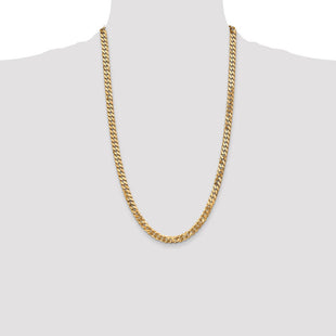 14K Flat Beveled Curb with Lobster Clasp Chain (Style FBU160-26)