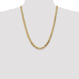 14K Flat Beveled Curb with Lobster Clasp Chain (Style FBU180-24)
