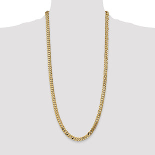 14K Flat Beveled Curb with Lobster Clasp Chain (Style FBU180-30)