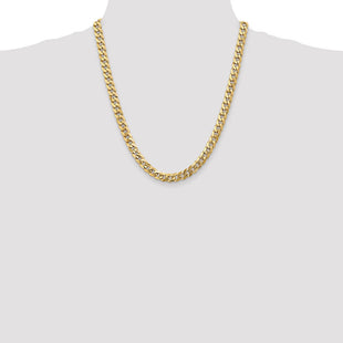 14K Flat Beveled Curb with Lobster Clasp Chain (Style FBU200-22)
