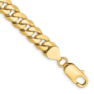 14K Flat Beveled Curb with Lobster Clasp Bracelet (Style FBU200-8)