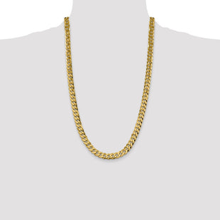 14K Flat Beveled Curb with Lobster Clasp Chain (Style FBU220-26)