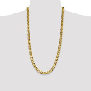 14K Flat Beveled Curb with Lobster Clasp Chain (Style FBU220-28)