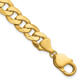 14K Flat Beveled Curb with Lobster Clasp Bracelet (Style FBU250-8)