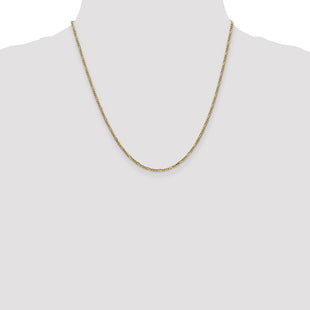 14K Flat Figaro with Lobster Clasp Chain (Style FFL050-20)