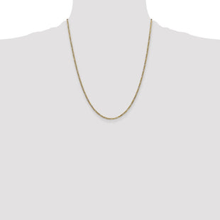 14K Flat Figaro with Lobster Clasp Chain (Style FFL050-22)