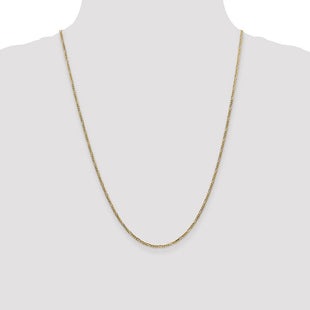 14K Flat Figaro with Lobster Clasp Chain (Style FFL050-24)