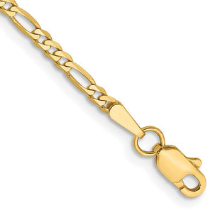 14K Flat Figaro with Lobster Clasp Bracelet (Style FFL060-7)