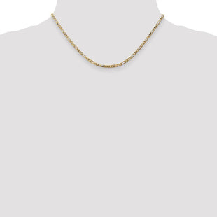 14K Flat Figaro with Lobster Clasp Chain (Style FFL070-16)