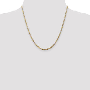 14K Flat Figaro with Lobster Clasp Chain (Style FFL070-20)
