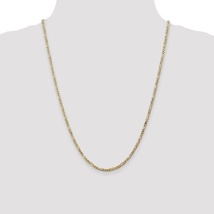 14K Flat Figaro with Lobster Clasp Chain (Style FFL070-24)