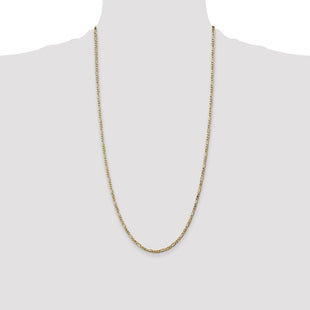 14K Flat Figaro with Lobster Clasp Chain (Style FFL070-28)