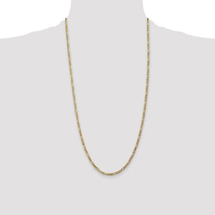 14K Flat Figaro with Lobster Clasp Chain (Style FFL080-28)