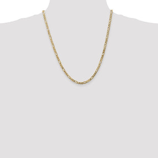 14K Flat Figaro with Lobster Clasp Chain (Style FFL100-22)
