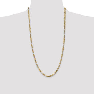 14K Flat Figaro with Lobster Clasp Chain (Style FFL100-28)