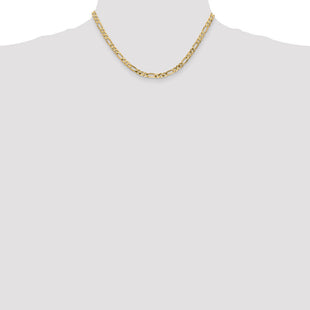 14K Flat Figaro with Lobster Clasp Chain (Style FFL120-16)