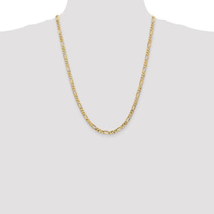 14K Flat Figaro with Lobster Clasp Chain (Style FFL120-24)