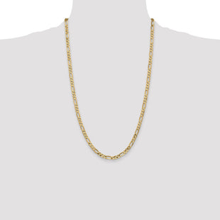 14K Flat Figaro with Lobster Clasp Chain (Style FFL120-26)